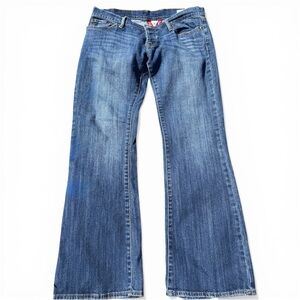 Lucky Brand Blue Flare Women's Jeans Lil Maggie Button Front